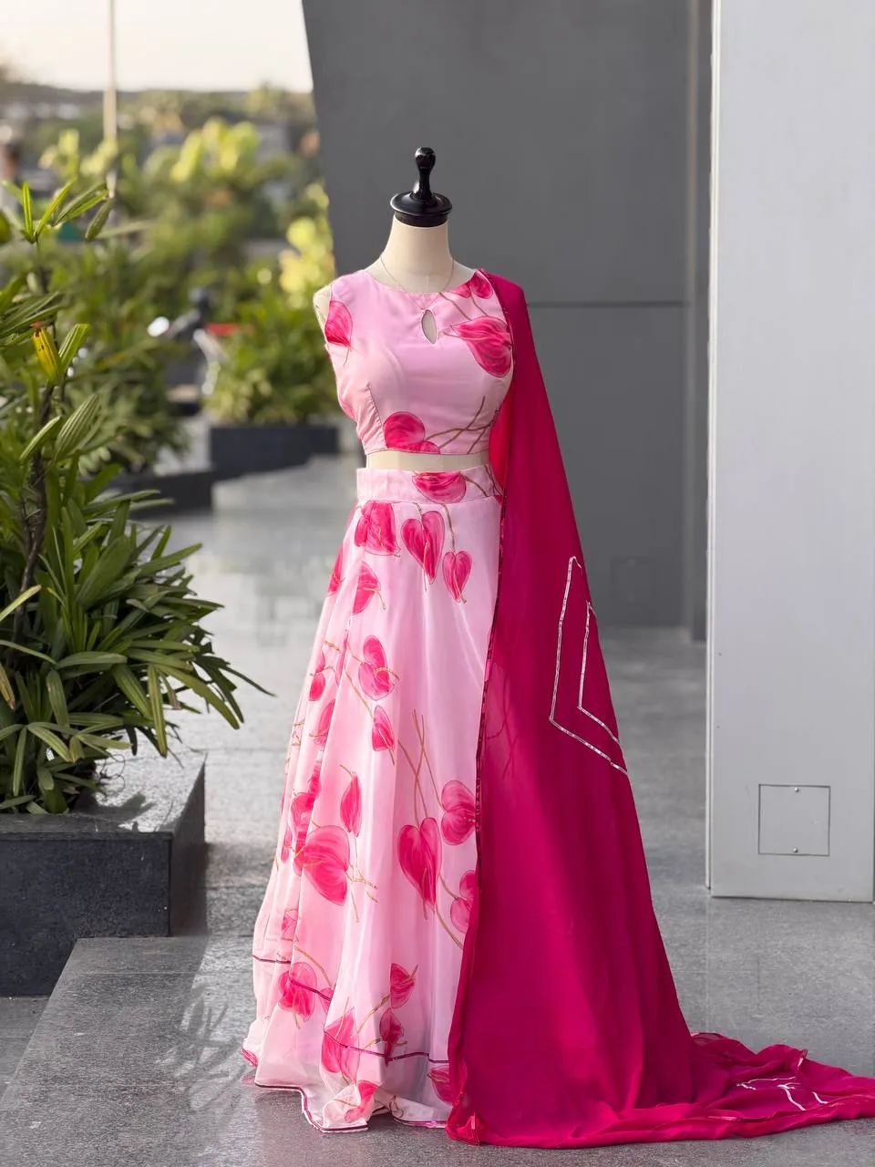 SWT 37 Jimmy Organza Silk Printed Lehenga Choli Wholesale Surat