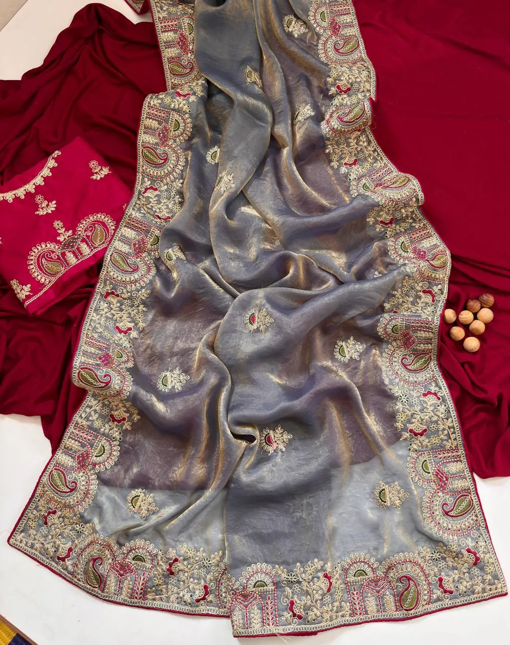 WMS Priti Fandy Sattin Silk Elegant Festival Saree Wholesale Surat