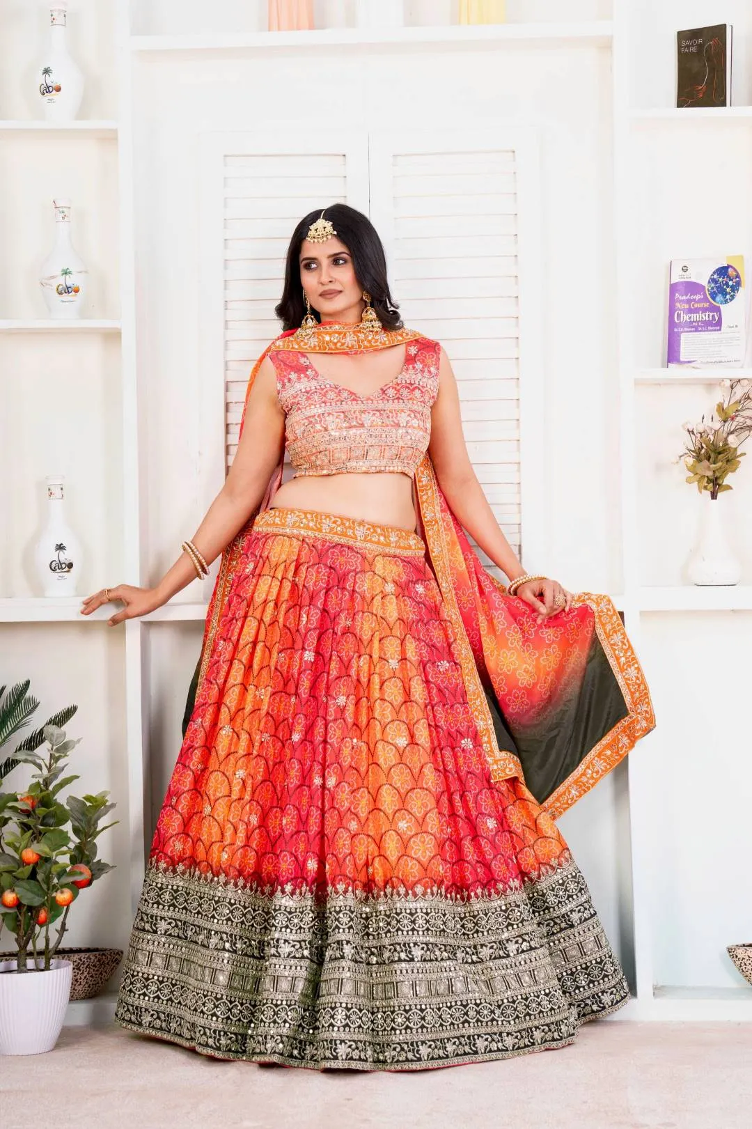DKT 5020 Chinon Silk Zari Embroidery Work Wedding Lehenga Choli Online Surat Market
