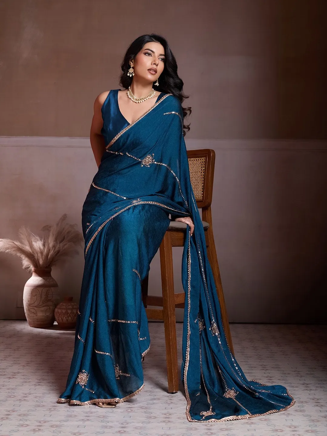 Kiara Yaaraa Crush Silk Embroidery Party Wear Saree Wholesale Surat India