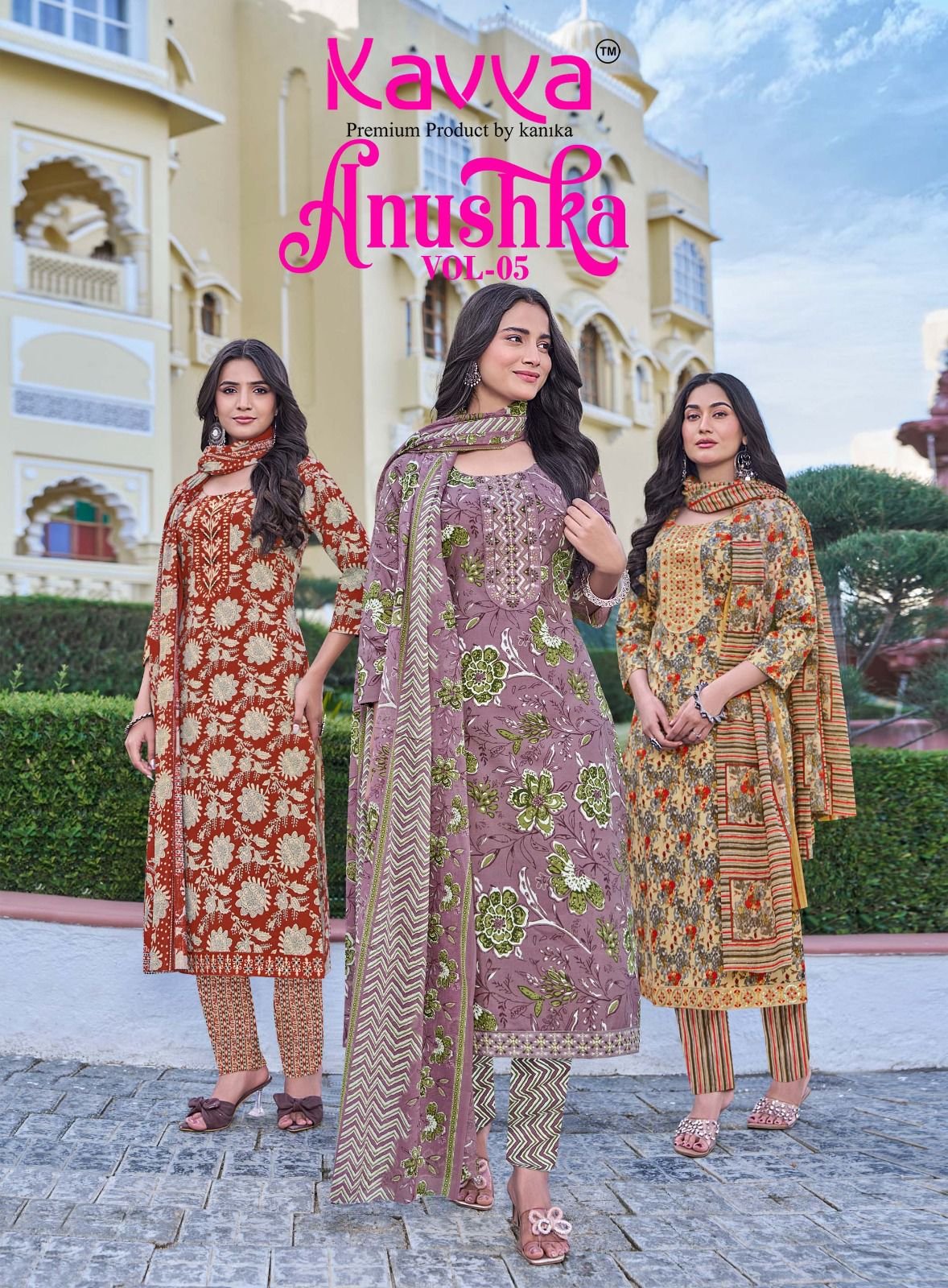 Kavya Anushka Vol 5 Malaysian Cotton Printed Kurti Bottom With Dupatta Wholesale