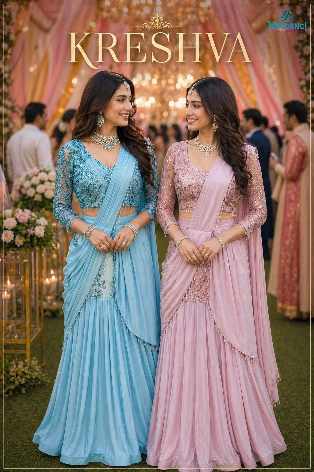 Mrudangi Kreshva Lycra Ready To Wear Designer Saree Wholesale