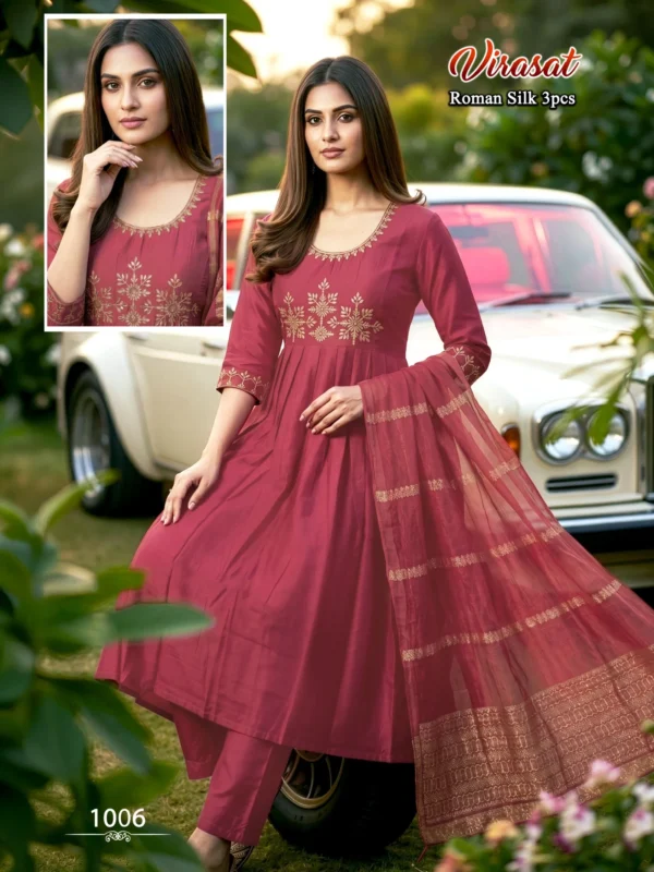 Stylish Dnp Virasat Silk Roman Top Bottom With Dupatta Wholesale 2026