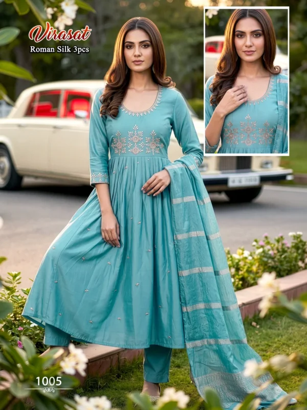Stylish Dnp Virasat Silk Roman Top Bottom With Dupatta Wholesale 2026