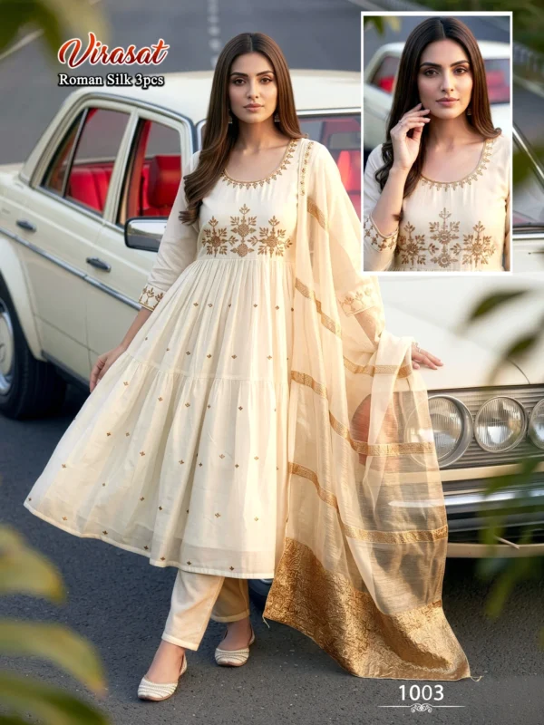 Stylish Dnp Virasat Silk Roman Top Bottom With Dupatta Wholesale 2026