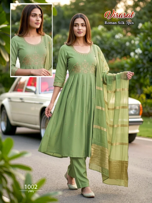 Stylish Dnp Virasat Silk Roman Top Bottom With Dupatta Wholesale 2026