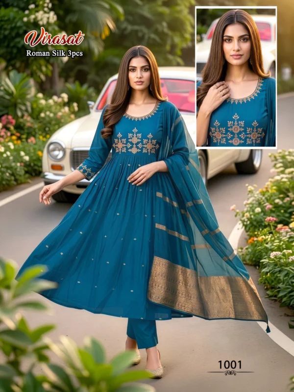 Stylish Dnp Virasat Silk Roman Top Bottom With Dupatta Wholesale 2026