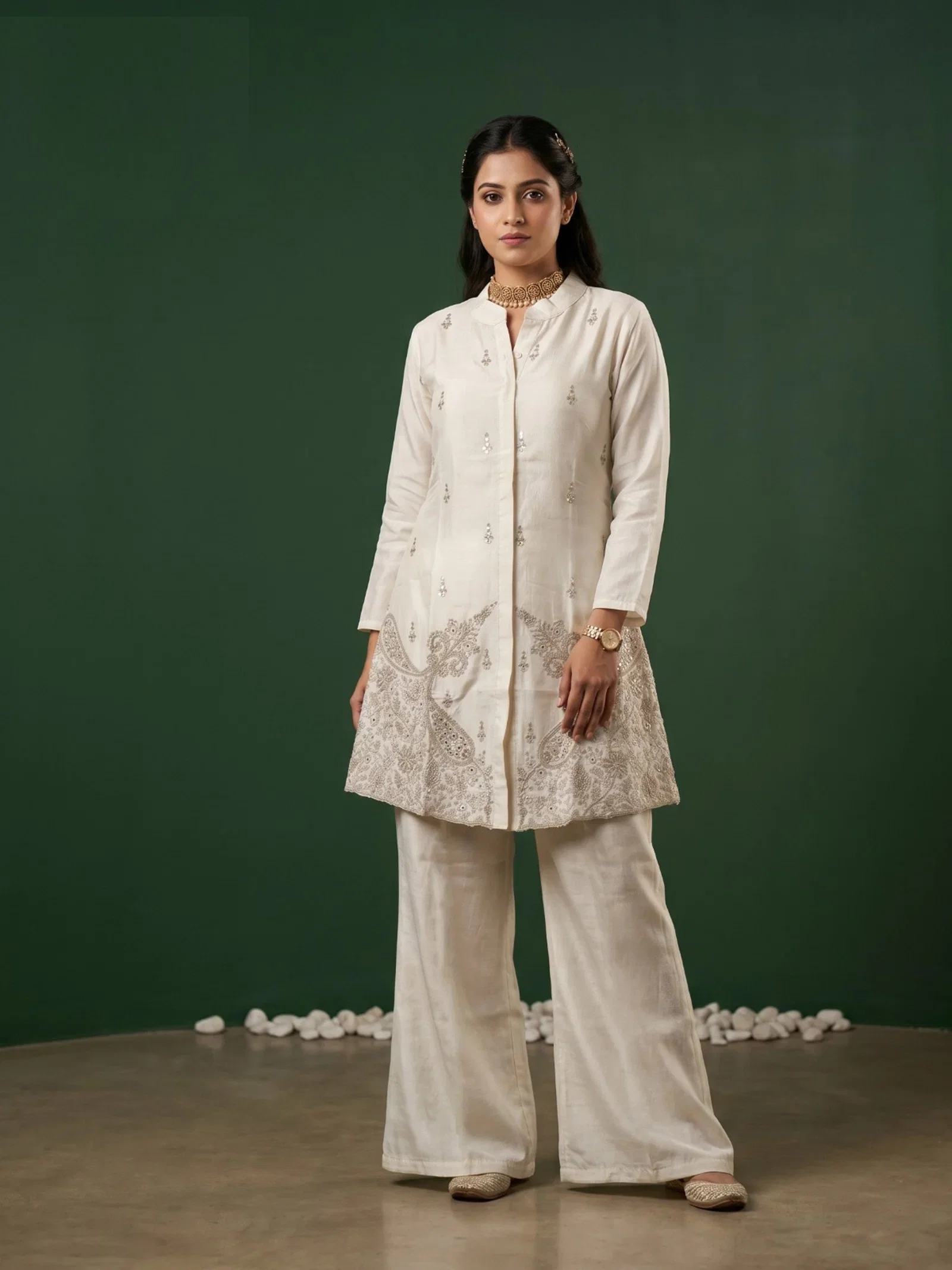 Naisha K 892 Roman Glass Heavy Work Co Ord Set Collection Wholesale