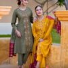 Mystic 9 Aakruti Vol 1 Vertican Shimmer Flaired Top With Bottom And Dupatta Wholesale