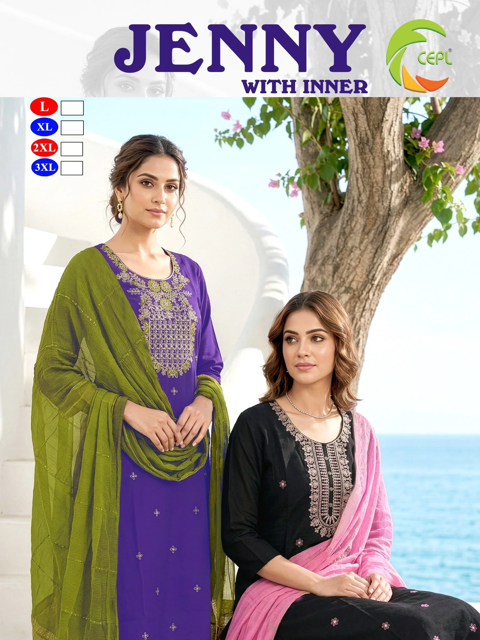 Dnp Jenny Roman Silk Top Bottom With Dupatta Wholesale