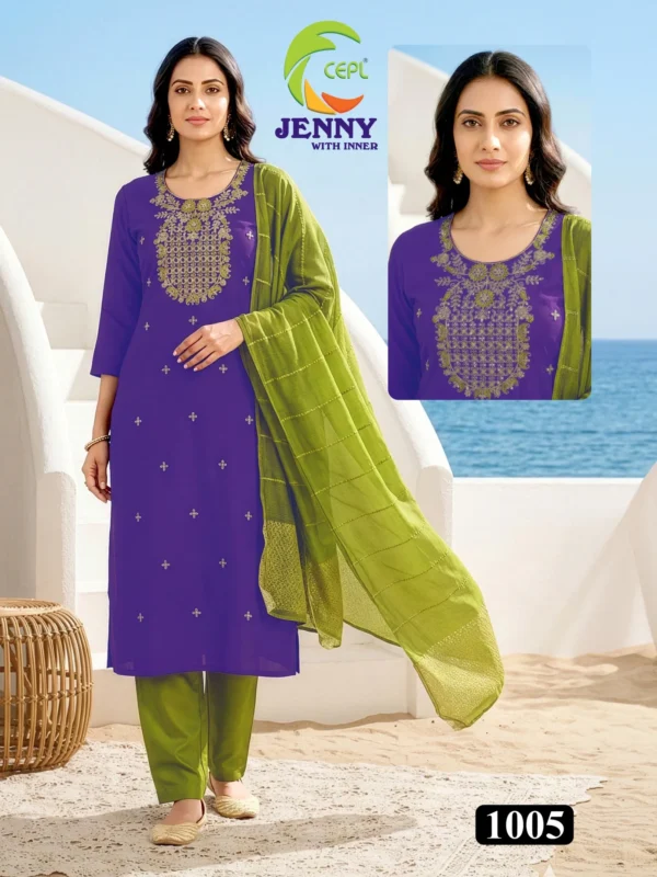 Latest Dnp Jenny Roman Silk Top Bottom With Dupatta Wholesale 2026