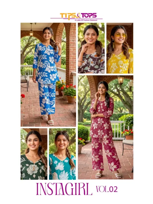 Stylish Tips And Tops Instagirl Vol 2 Rayon Printed Co Ord Set Collection Wholesale 2026