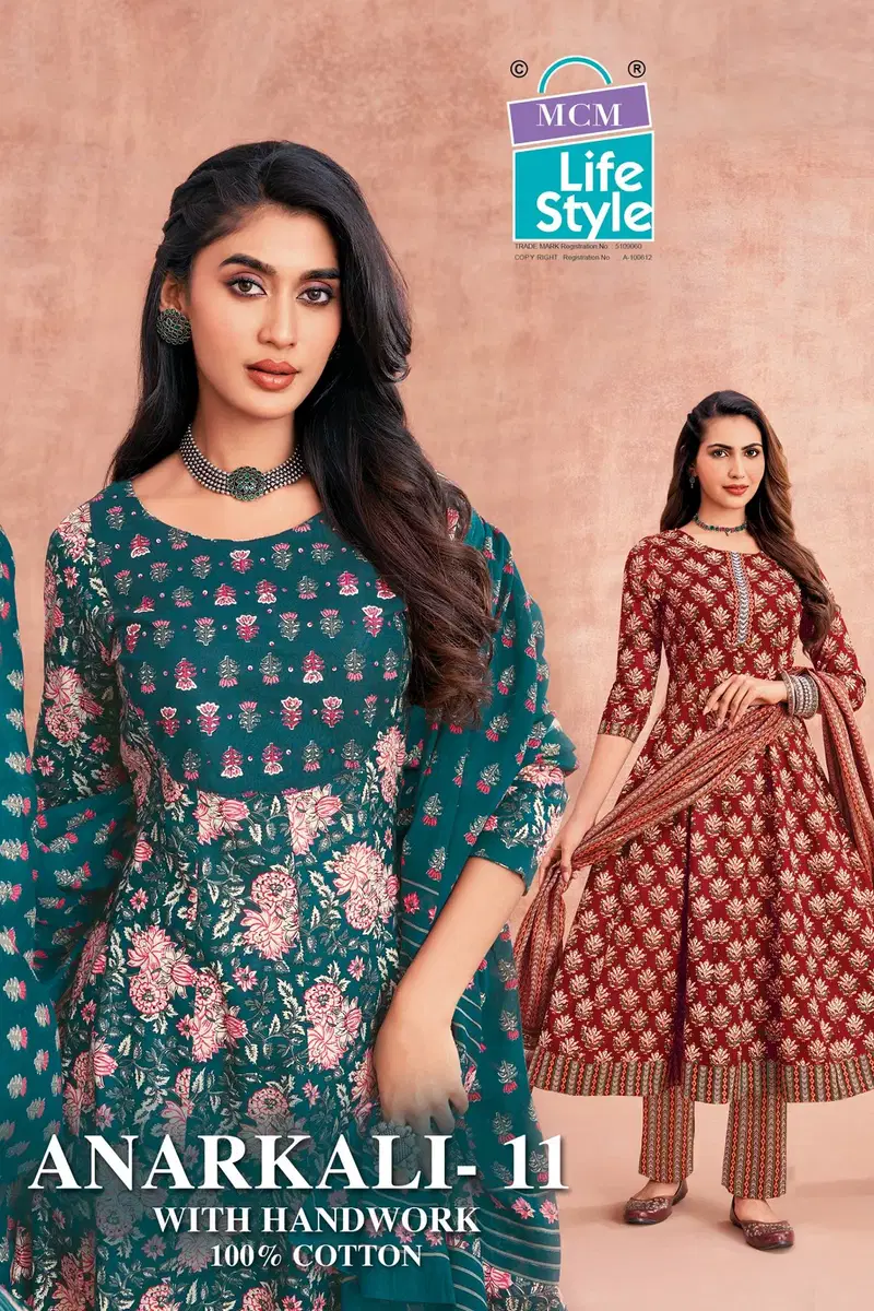 Mcm Anarkali Vol 11 Readymade Cotton Anarkali Kurti Set Collection Wholesale