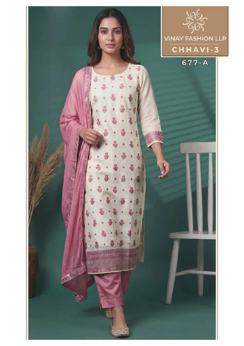 Launching Vinay Kuleesh Chhavi Vol 3 Via Muslin Handworked Salwar Kameez Collection Wholesale 2026