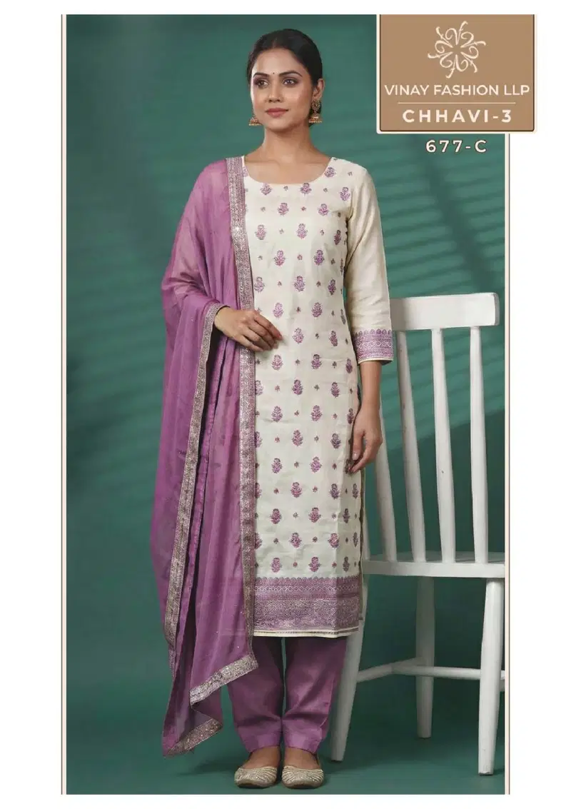 Launching Vinay Kuleesh Chhavi Vol 3 Via Muslin Handworked Salwar Kameez Collection Wholesale 2026