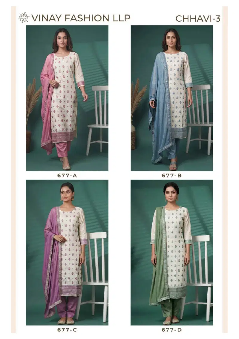 Launching Vinay Kuleesh Chhavi Vol 3 Via Muslin Handworked Salwar Kameez Collection Wholesale 2026