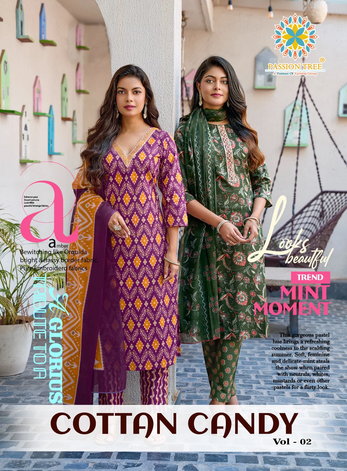 Cotton Candy Vol 2 By Passion Tree Heavy Cotton Prin Kurti Bottom With Dupatta Wholesale