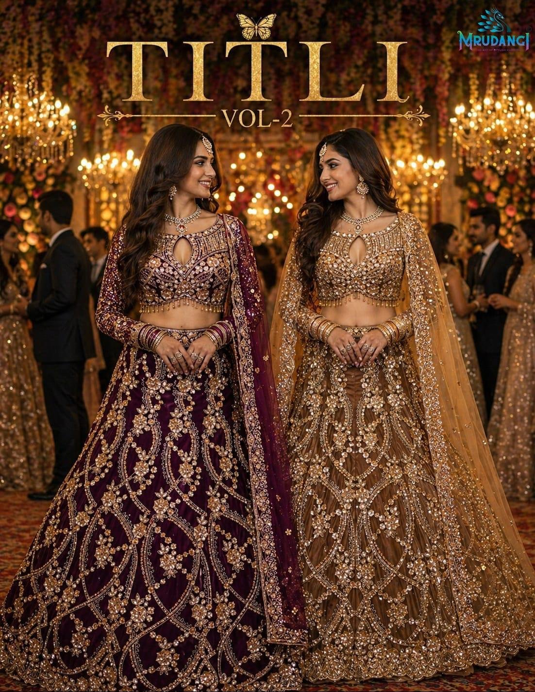 Mrudangi Titli Vol 2 Real Net Embroidered Lehenga Choli Wholesale