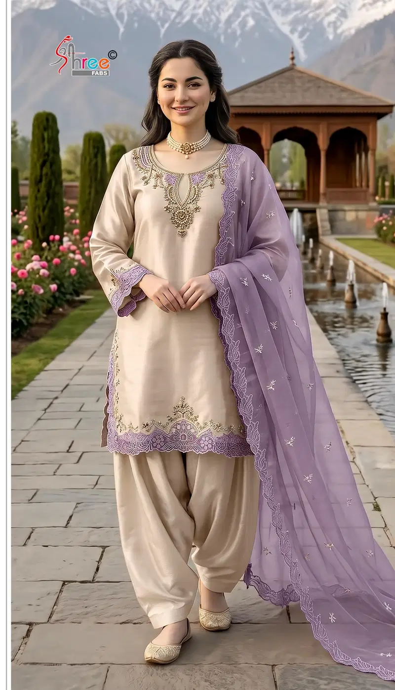 Shree R 2162 Readymade Viscose Satin Khatli Work Salwar Kameez Wholesale
