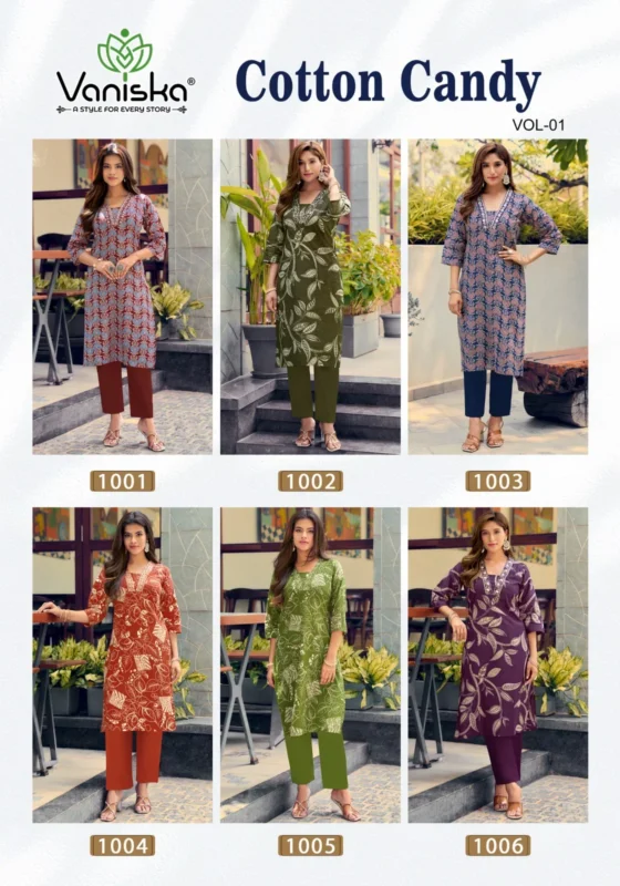 Buy Vaniska Cotton Candy Vol 1 Cotton Foil Printed Kurti With Bottom Collection Wholesale 2026