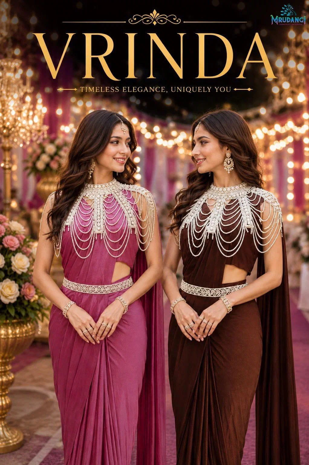 Mrudangi Vrinda Lycra Ready To Wear Designer Saree Collection Wholesale