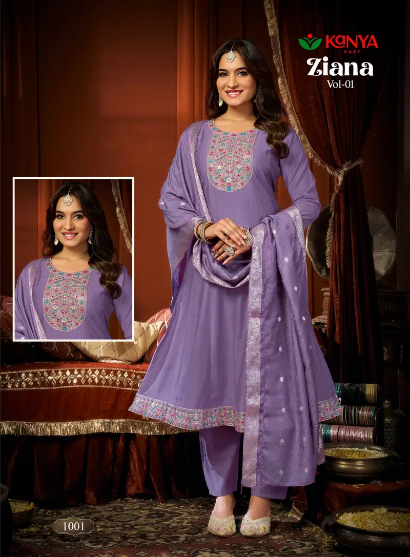 Launching Kanya Zianna Vol 1 Vertican Embroidery Worked Kurti Set Collection Wholesale 2026