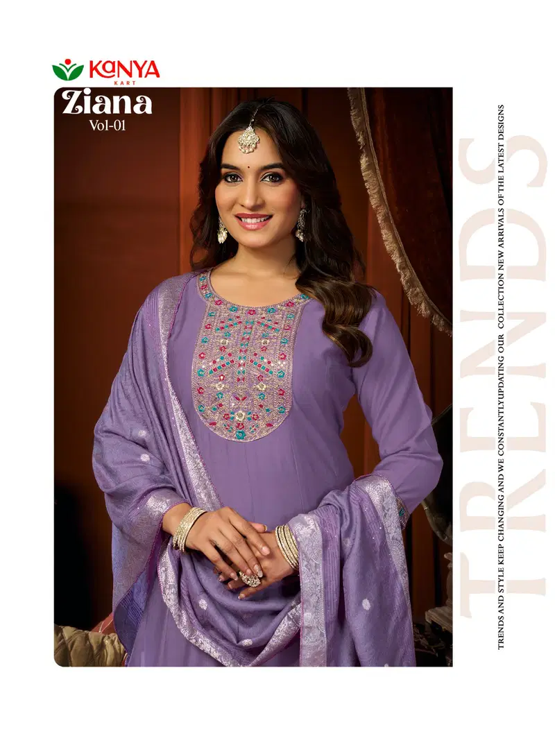 Launching Kanya Zianna Vol 1 Vertican Embroidery Worked Kurti Set Collection Wholesale 2026