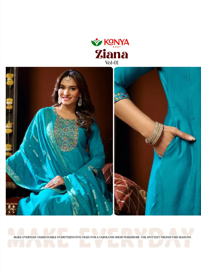 Launching Kanya Zianna Vol 1 Vertican Embroidery Worked Kurti Set Collection Wholesale 2026