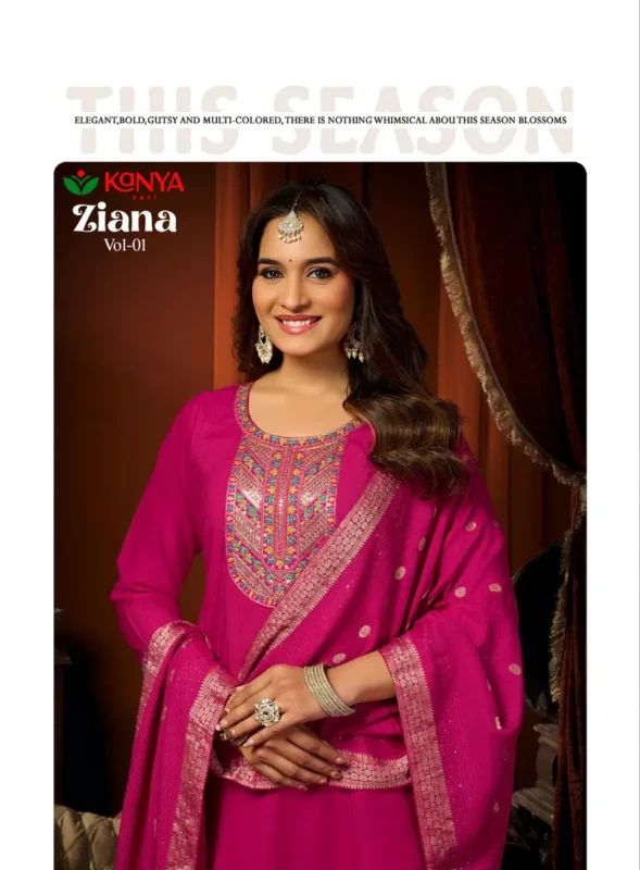 Launching Kanya Zianna Vol 1 Vertican Embroidery Worked Kurti Set Collection Wholesale 2026