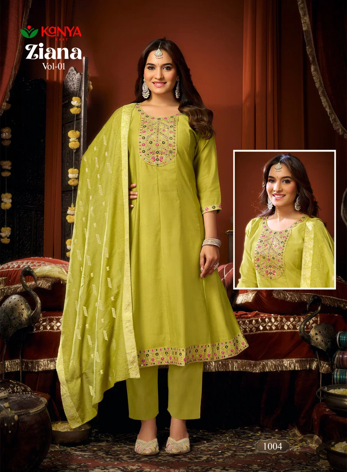 Launching Kanya Zianna Vol 1 Vertican Embroidery Worked Kurti Set Collection Wholesale 2026