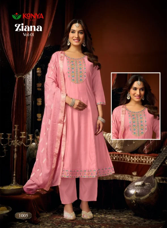Launching Kanya Zianna Vol 1 Vertican Embroidery Worked Kurti Set Collection Wholesale 2026