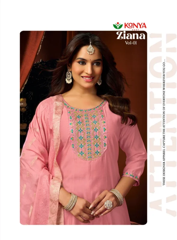 Launching Kanya Zianna Vol 1 Vertican Embroidery Worked Kurti Set Collection Wholesale 2026