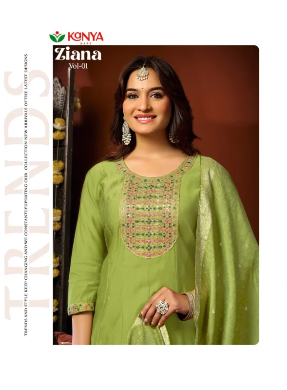 Launching Kanya Zianna Vol 1 Vertican Embroidery Worked Kurti Set Collection Wholesale 2026