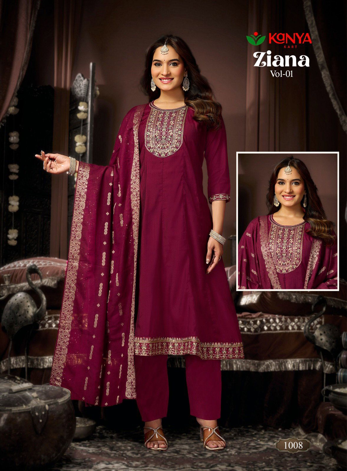 Launching Kanya Zianna Vol 1 Vertican Embroidery Worked Kurti Set Collection Wholesale 2026