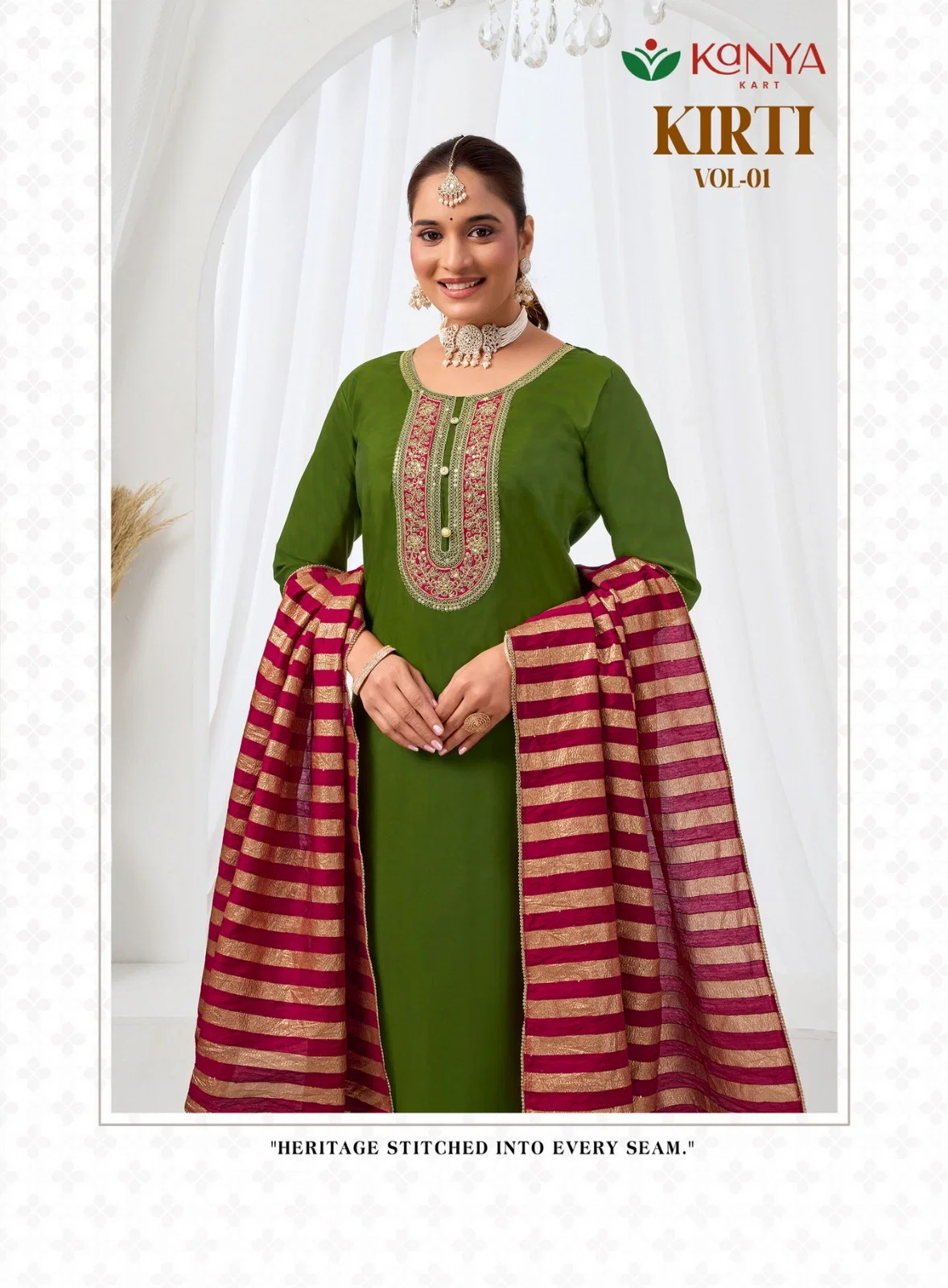 Launching Kanya Kriti Vol 1 Roman Silk Embroidery Top Bottom With Dupatta Wholesale 2026