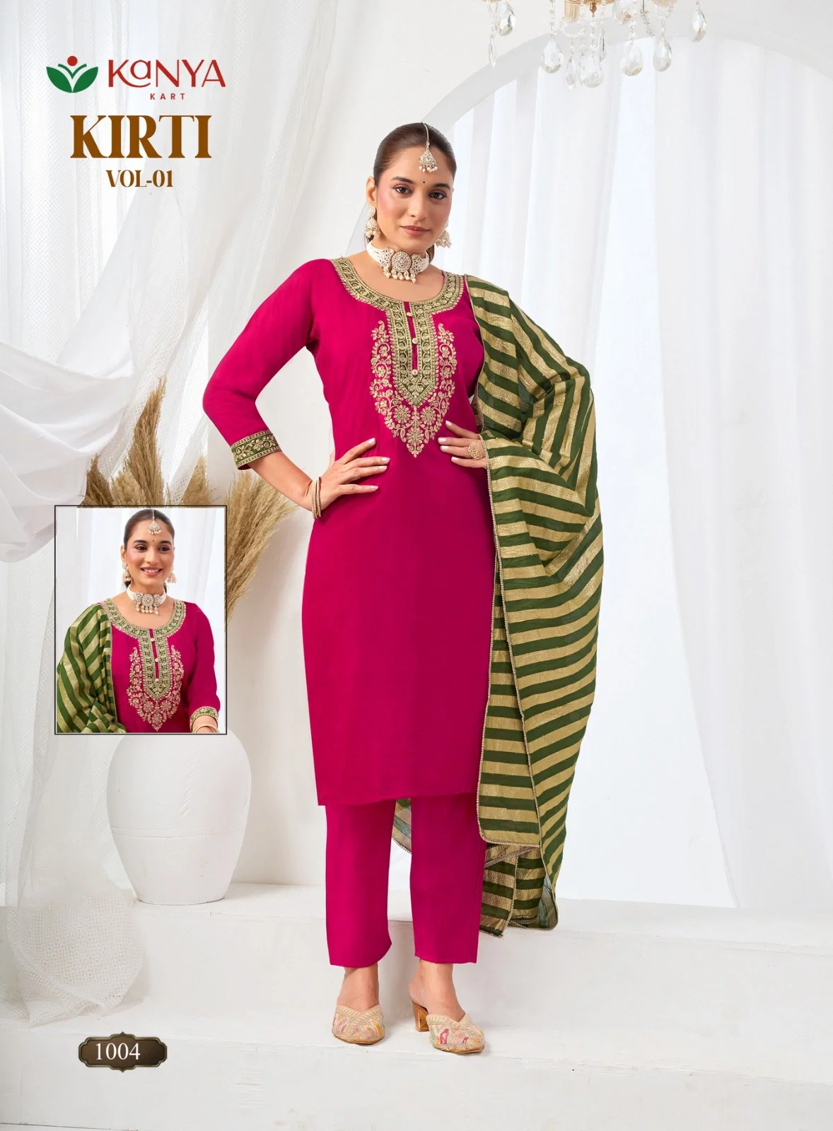 Launching Kanya Kriti Vol 1 Roman Silk Embroidery Top Bottom With Dupatta Wholesale 2026