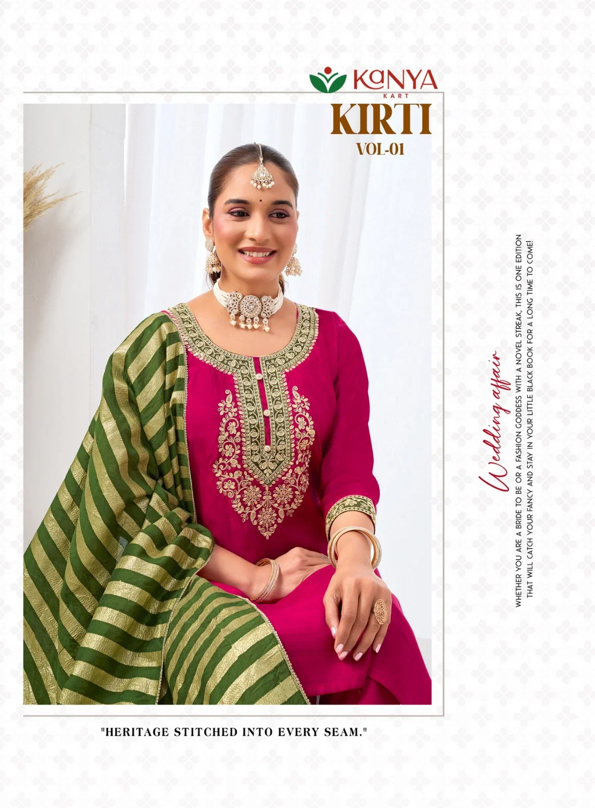 Launching Kanya Kriti Vol 1 Roman Silk Embroidery Top Bottom With Dupatta Wholesale 2026