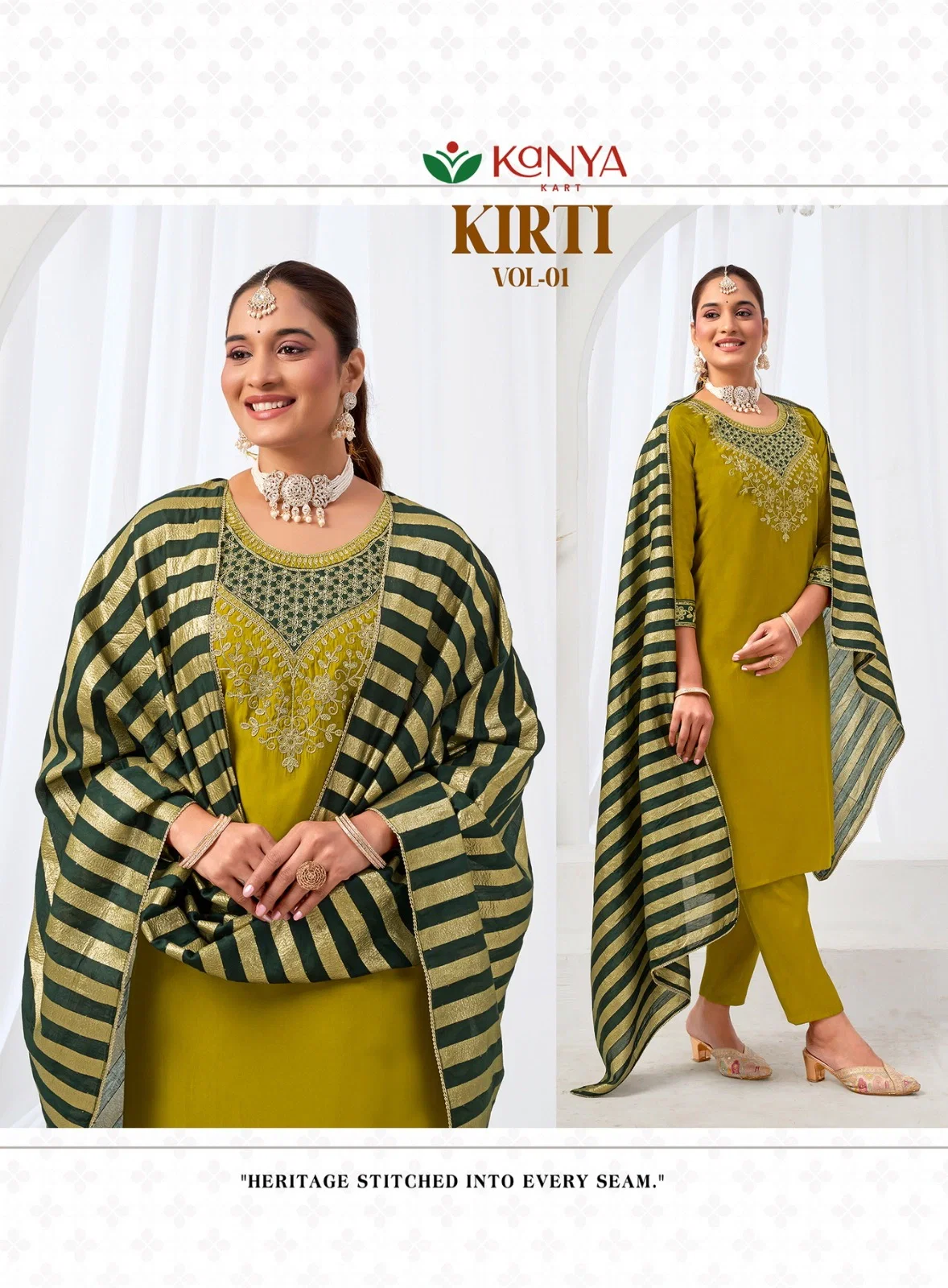 Launching Kanya Kriti Vol 1 Roman Silk Embroidery Top Bottom With Dupatta Wholesale 2026