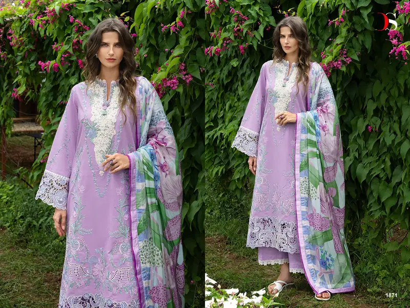 Buy Deepsy Mushq 2 Lawn Chiffon Dupatta Cotton Embroidered Salwar Kameez Collection Wholesale 2026