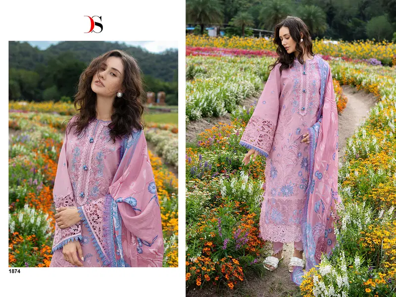 Buy Deepsy Mushq 2 Lawn Chiffon Dupatta Cotton Embroidered Salwar Kameez Collection Wholesale 2026