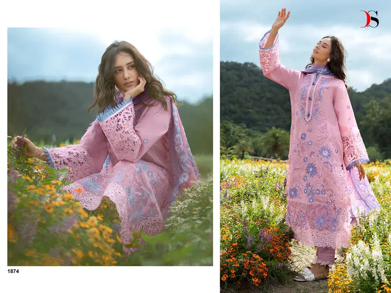 Buy Deepsy Mushq 2 Lawn Chiffon Dupatta Cotton Embroidered Salwar Kameez Collection Wholesale 2026