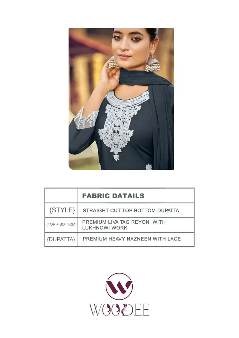 Stylish Woodee White Lotus Vol 3 Rayon Thread Worked Kurti With Bottom Dupatta Wholesale 2026
