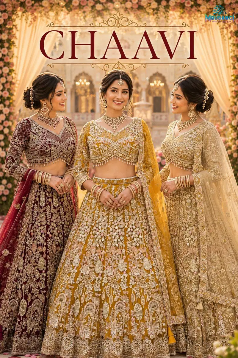 Mrudangi Chaavi Net Beads Worked Lehenga Choli Collection Wholesale