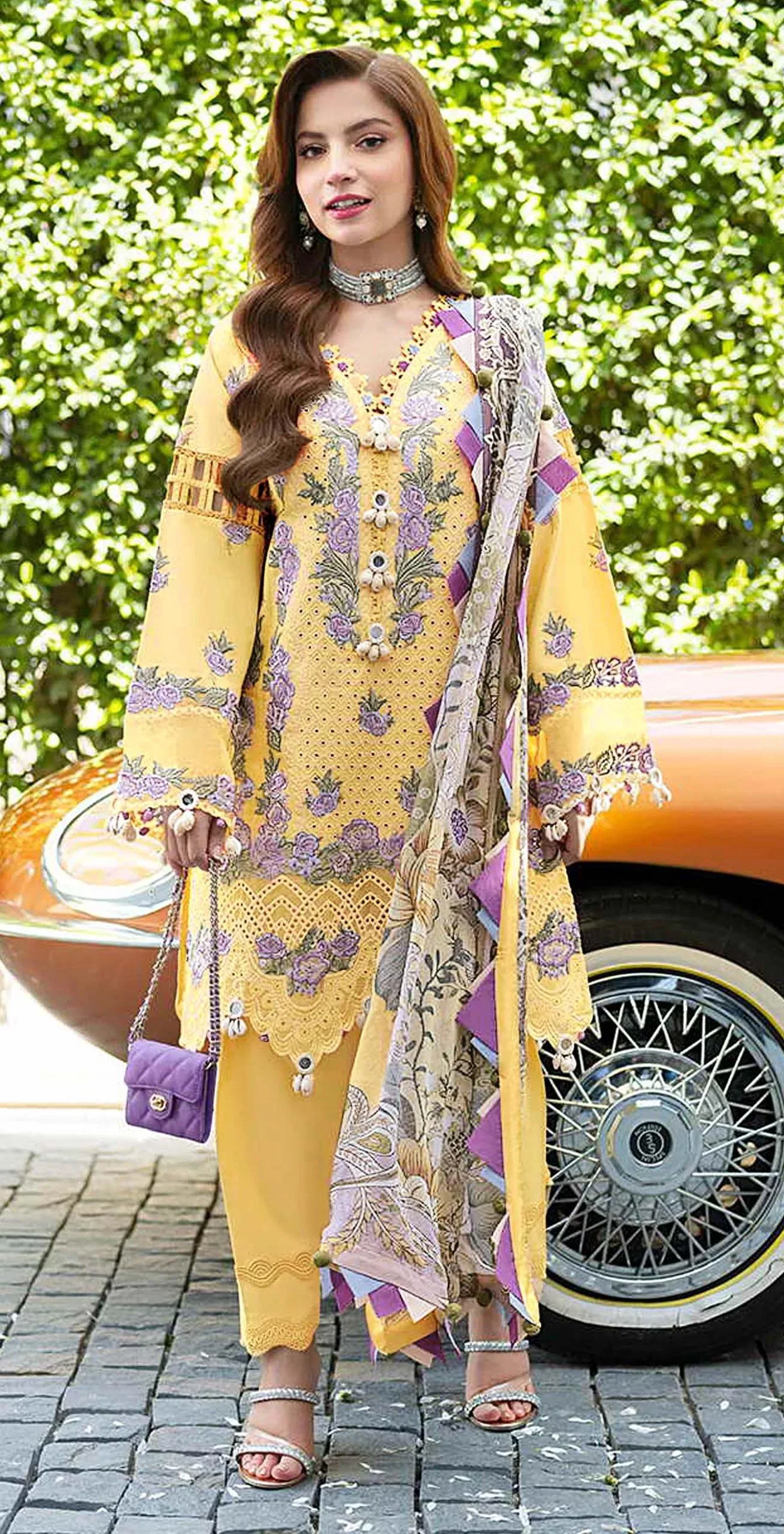Elan E 21 A To D Cambric Lawn Cotton Embroidered Salwar Kameez Collection Wholesale