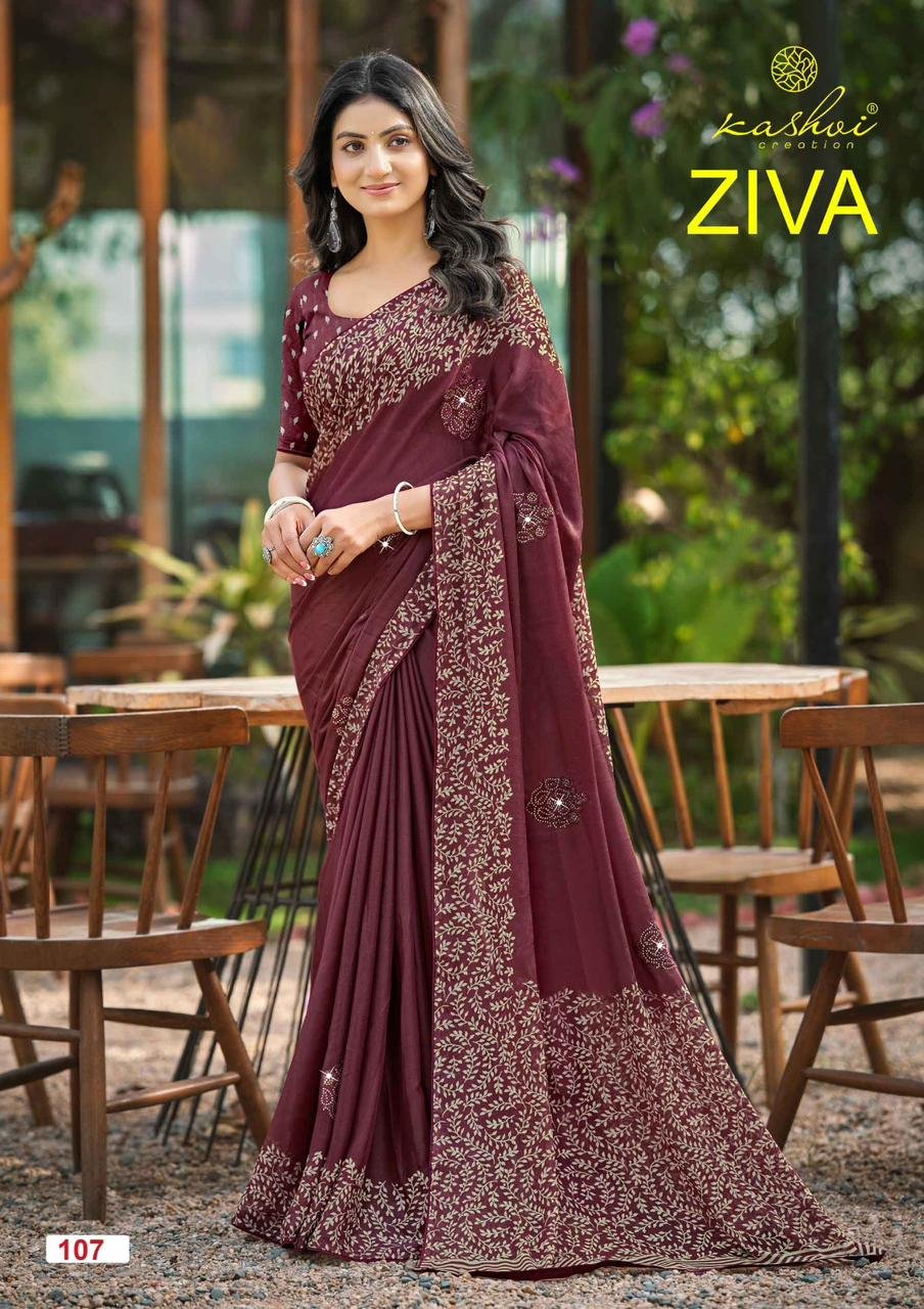 Latest Kashvi Ziva Vol 01 Start Georgette Embroidered Saree Collection Wholesale 2026