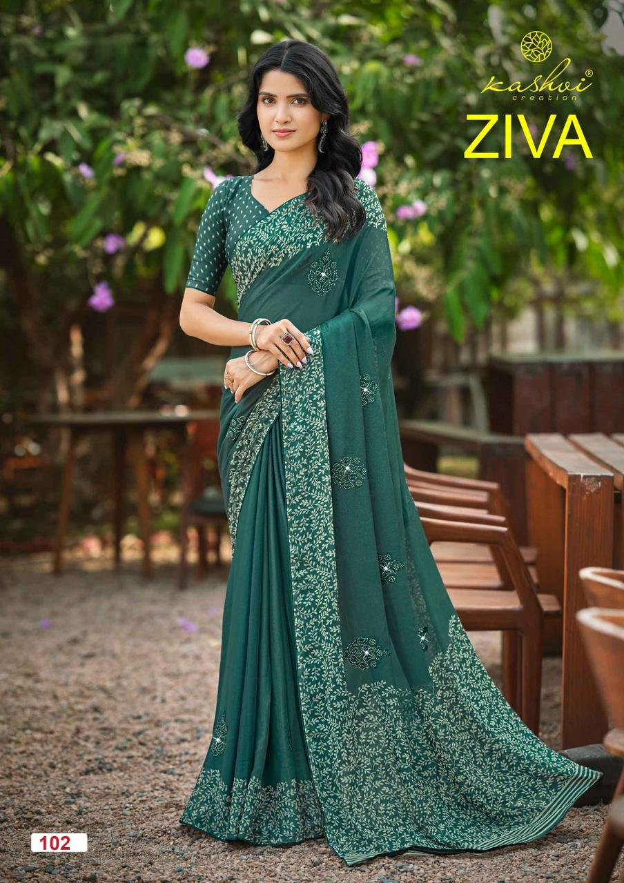 Latest Kashvi Ziva Vol 01 Start Georgette Embroidered Saree Collection Wholesale 2026