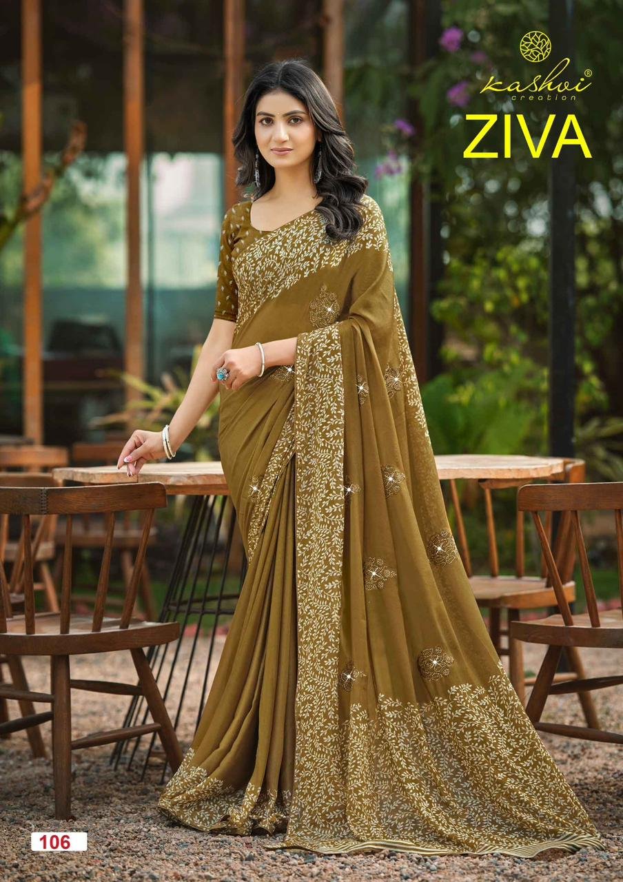 Latest Kashvi Ziva Vol 01 Start Georgette Embroidered Saree Collection Wholesale 2026