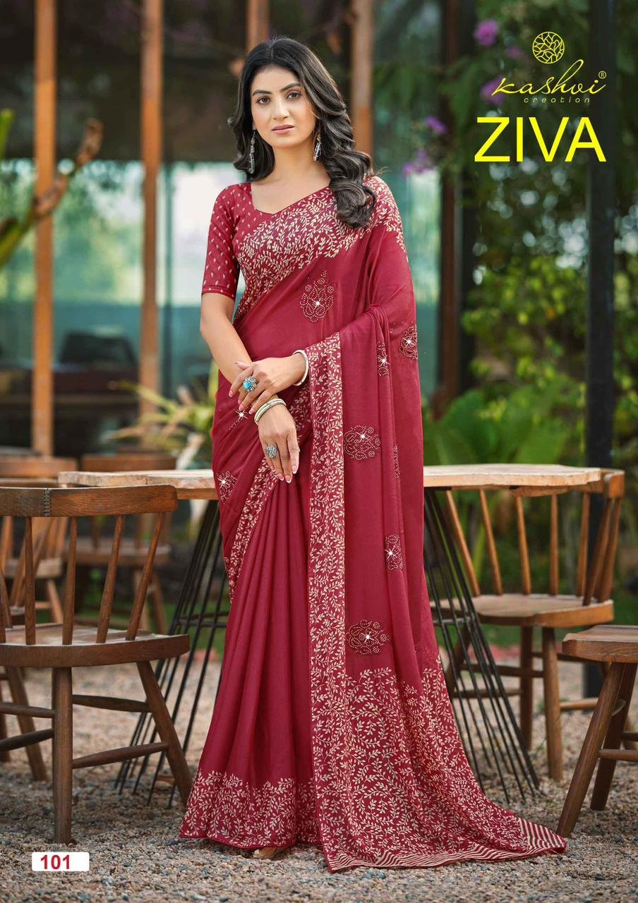 Latest Kashvi Ziva Vol 01 Start Georgette Embroidered Saree Collection Wholesale 2026