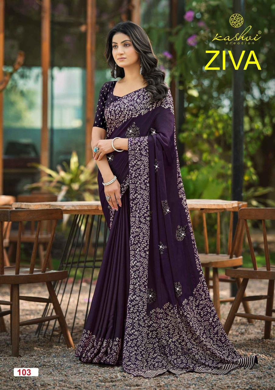 Latest Kashvi Ziva Vol 01 Start Georgette Embroidered Saree Collection Wholesale 2026