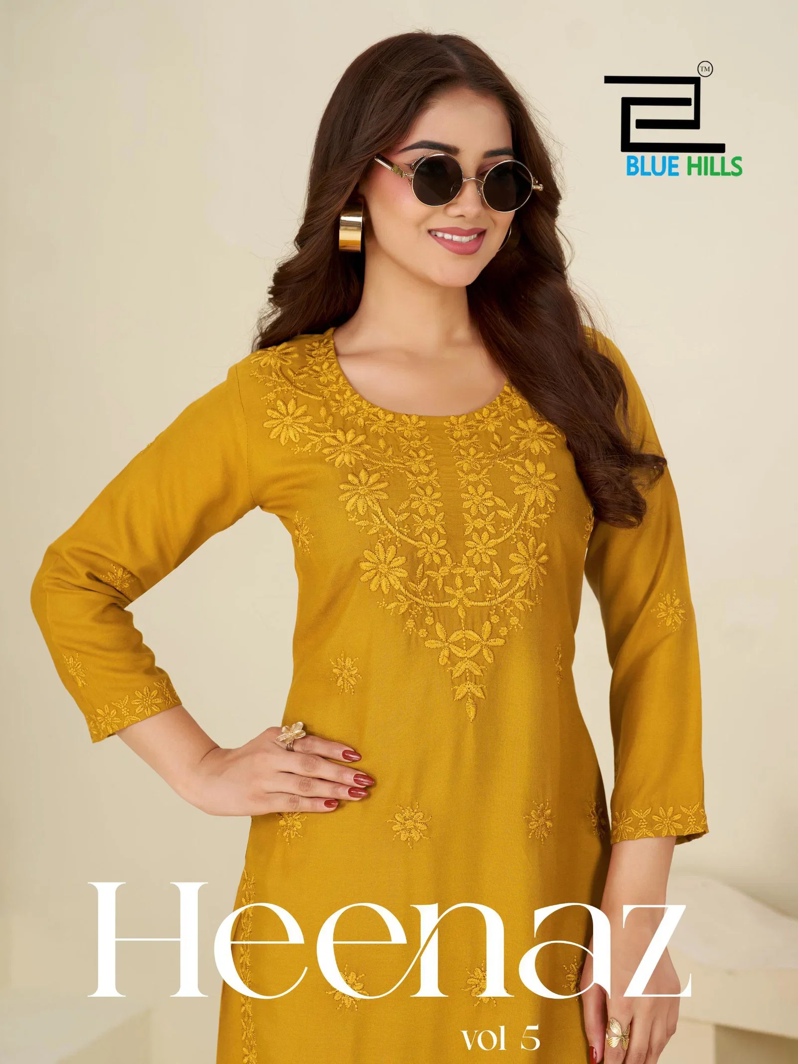 Blue Hills Heenaz Vol 5 Rayon Embroidery Kurti With Bottom Wholesale